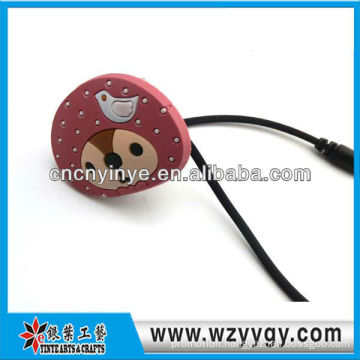 Cute soft pvc promotional cartoon earphone cable organizer